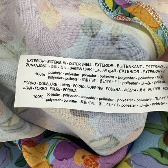 Zara Yellow/Purple Multicolor Crisscross Strap Floral Boho Mini Dress XL - Picture 10 of 10